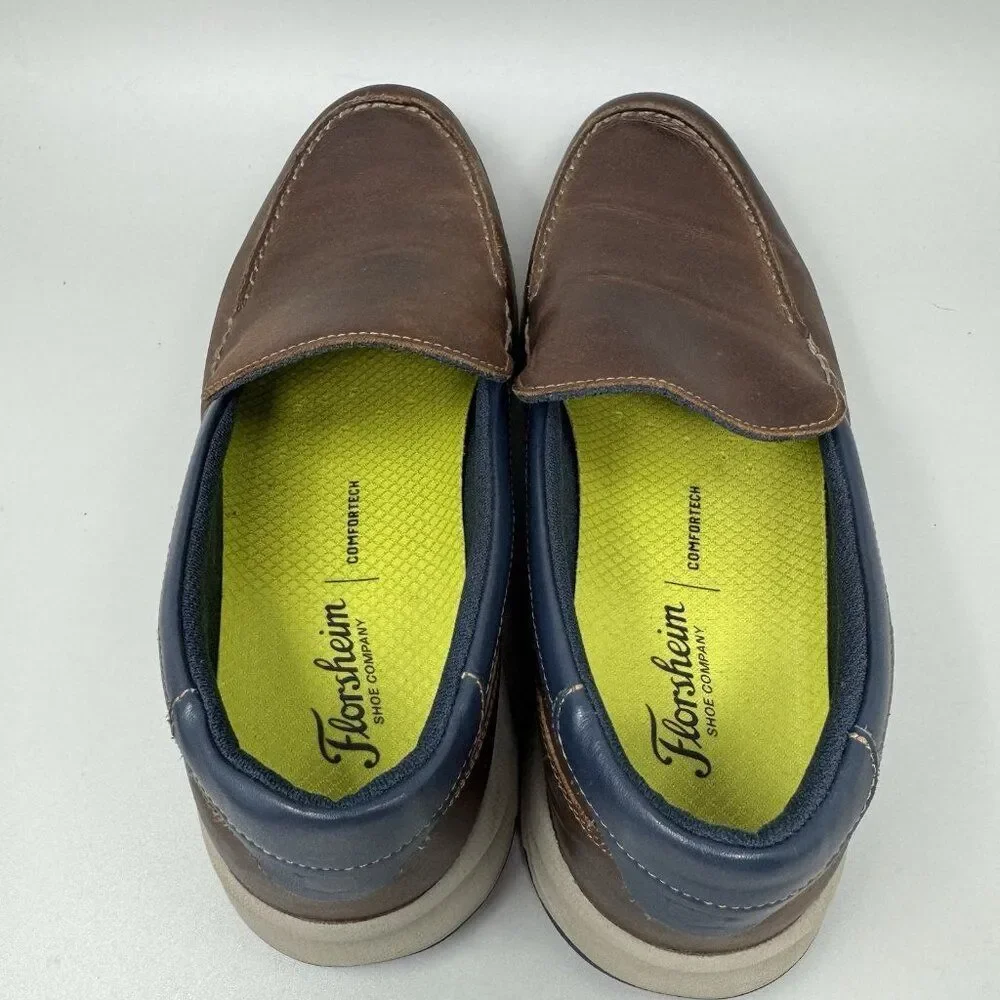 Florsheim Men's Frenzi Moc Toe Venetian Loafer Brown Crazy Horse Size 7W
